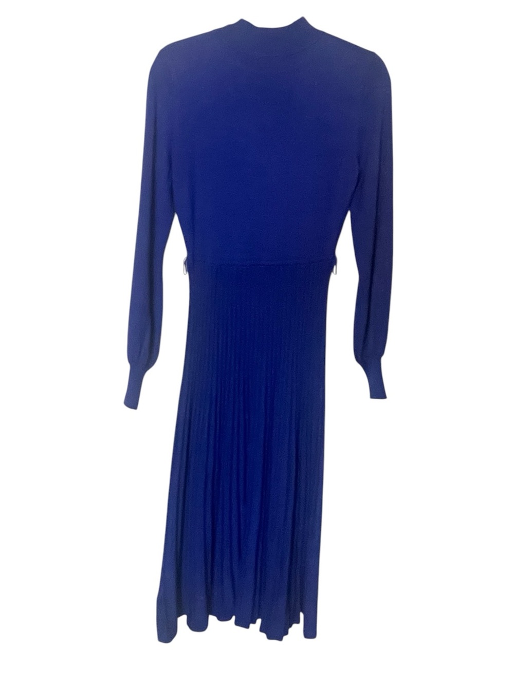NWT-Nina Leonard Long Sleeve Pleated Midi Dress - Blue size medium - Picture 5 of 8